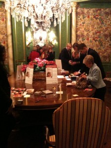 The exquisite dining room in Jan's Dallas home, at the KATIE book party